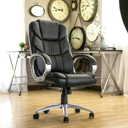 Ergonomic Pu Leather High Back Office Chair Black Ergonomic Pu Leather High Back Office Chair Black