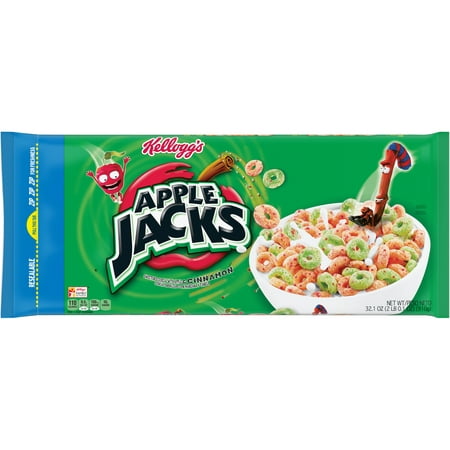 (2 Pack) Kellogg's Apple Jacks Breakfast Cereal 32.1 Oz. (Best Breakfast At Jack In The Box)