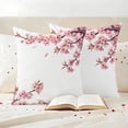 thumbnail image 3 of Pink Flower Pillow Covers 2 Pack Watercolor Spring Pink Cherry Blossoms Floral Branch Plant Pillowcase Waterproof Outdoor Throw Pillow Cover for Patio Garden Square Cushion 20”x20”, 3 of 9