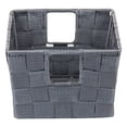 thumbnail image 5 of Home Basics Small Double Woven Polyester Bin with Cut-Out Handles, Grey, 5 of 7