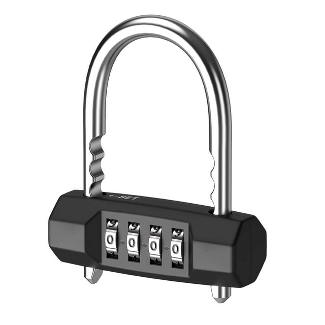 KeeKit Cadenas à Combinaison, Serrure Combo Réinitialisable à 4 Chiffres avec Anse Réglable, Serrure de Gym Étanche pour École, Employé, Gym & Casier de Sport, Portail, Étui, Boîte à Outils, Clôture