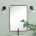 thumbnail image 2 of TEHOME Gold Metal Framed Bathroom Mirror, 20x30 Inches, Contemporary Rectangle Vanity Mirror, 2 of 7