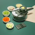thumbnail image 1 of Outil de Préparation Alimentaire en Acier Inoxydable Vert : Trancheuse, Râpeuse et Coupe-Pommes de Terre, Carottes, Concombres – Outil Compact, Facile à Nettoyer, Durable pour des Besoins de Cuisine Précis à Domicile, 1 of 6
