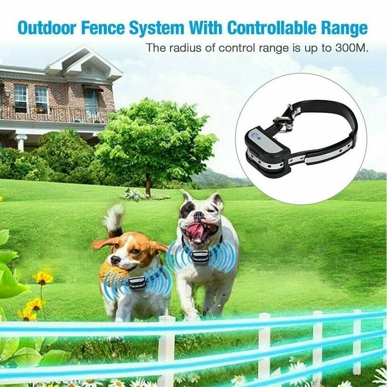 Rowyig New Electric Wireless Dog Fence System with Waterproof Containment Collar for 2 Dogs Size 6.5 Inches to 26 Inches 16.5 cm to 66 cm Black