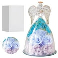 thumbnail image 2 of Eternal Rose Angel In Glass Dome Valentine'S Day Preserved Rose Bouquet Elegant Display Piece Desktop Ornament Home Decor, 2 of 6