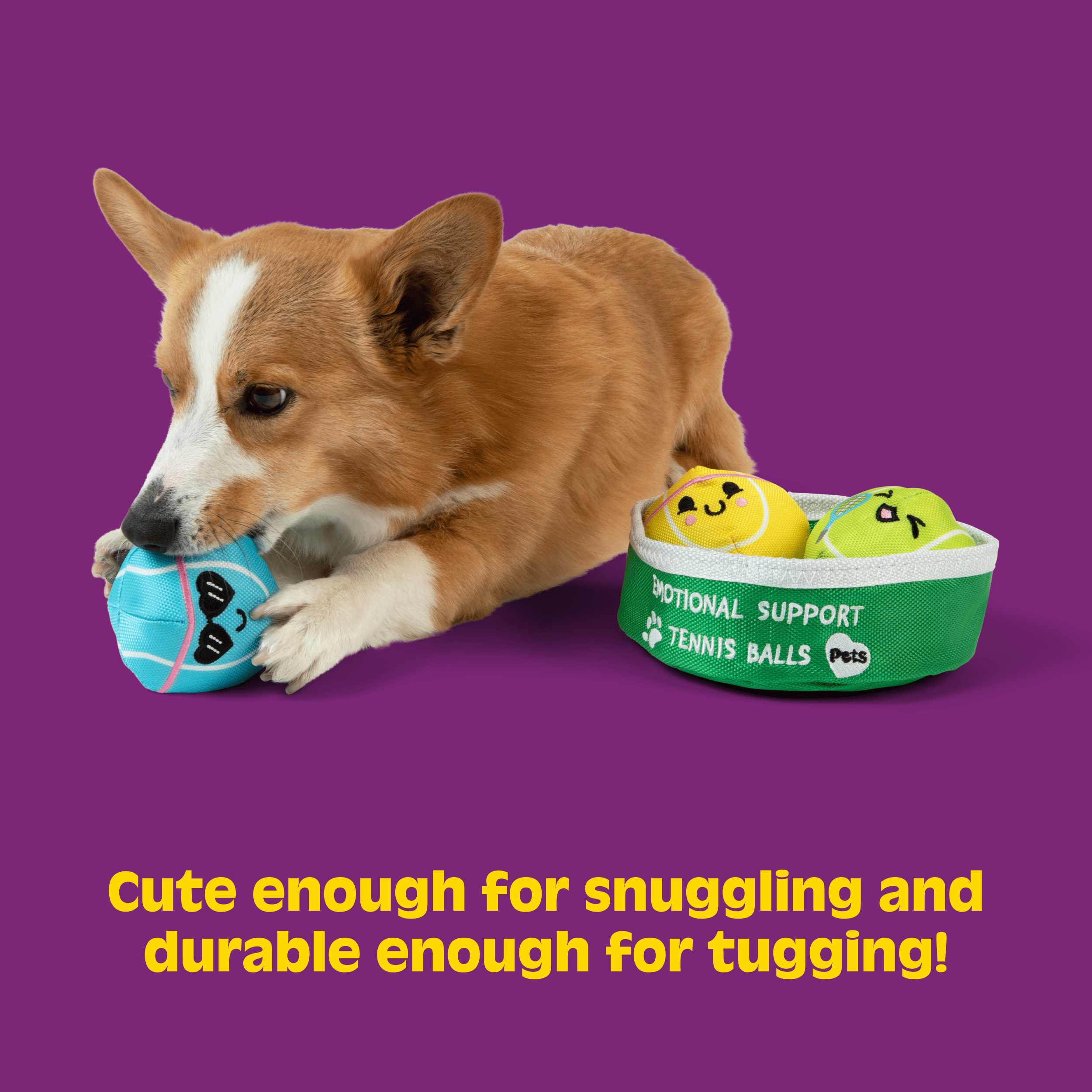 Emotional Support Pet Tennis Ball - Dog Toy for Your Furry Friend, Inlcudes 3 Toys by Emotional Support Pals