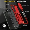 thumbnail image 4 of For Samsung Galaxy Z Fold 5 Case with Hinge Protection and 360°Rotate Ring Magnetic Kickstand, [Military Grade anti-Drop],Hard Back & Soft Edge Slim Protective Case for Galaxy Z Fold 5,Red, 4 of 8