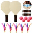 thumbnail image 3 of Monyance badminton racquet Beach Paddle Set for Kids & Adults with Balls & Shuttlecocks(12.8X7.28X0.59Inches), 3 of 10