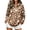 Brown, variant on Women Daisy Floral Print Half Zip Hoodie Long Sleeve Loose Casual Pullover Sweatshirt With Kangaroo Pocket Brown L