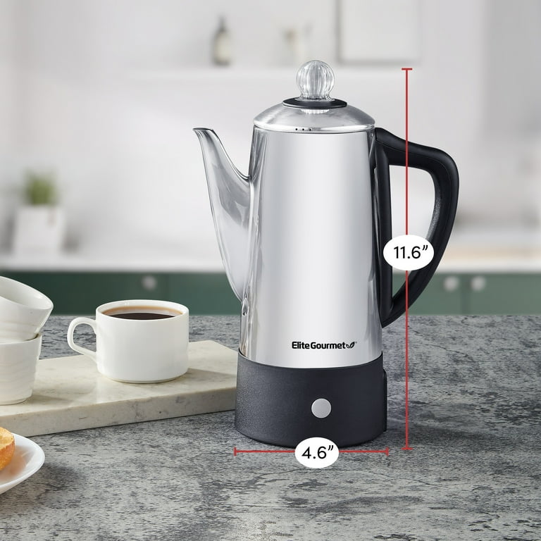 Elite EC140 Stainless Steel 6 Cup Brewing Coffee Percolator