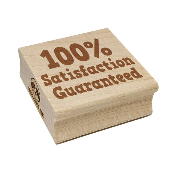 100 Percent Satisfaction Guaranteed Square Rubber Stamp Stamping Scrapbooking Crafting - Small 1.25in