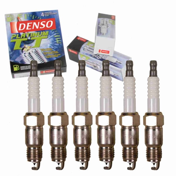 6 pc DENSO Platinum TT Spark Plugs compatible with Pontiac Fiero 2.8L V6 1985-1988