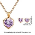 thumbnail image 3 of HHBEAUTY Necklaces for Women Pendant Fashion Jewelry Valentine Gift, Rhinestone Heart Chain Stud Earrings Party Jewelry Set Beaded Necklace Set Gift for Her, 3 of 7