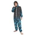 thumbnail image 5 of Blue Sparkly Glitter Leopard One Piece Pajamas Soft Jumpsuit Cozy Sleep and Play Romper Zipper and Pockets 12-13Y, 5 of 8