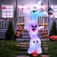thumbnail image 4 of Gymax 10 FT Halloween Inflatable Stacked Ghost Holiday Decor w/ Colorful Flashing Lights, 4 of 10
