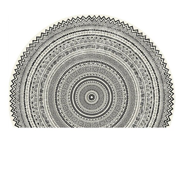 Alfombrillas absorbentes en semicírculo para puerta de entrada, felpudo bohemio antideslizante para el Hogar, baño y pasillo Fivean unisex