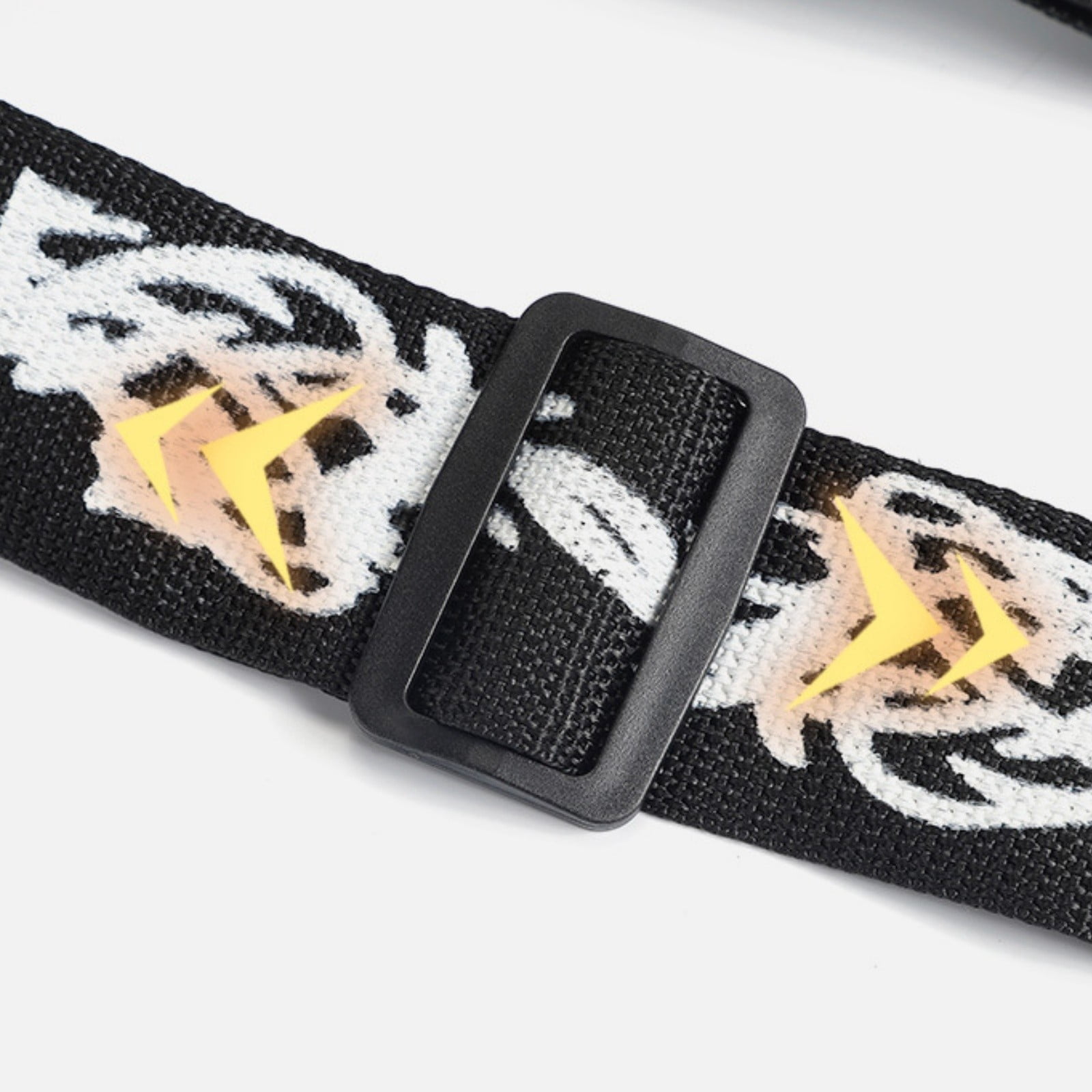 Flame Pattern Adjustable Guitar Strap for Acoustic Electric Bass & Ukulele, Canvas Shoulder Strap with PU Leather Ends