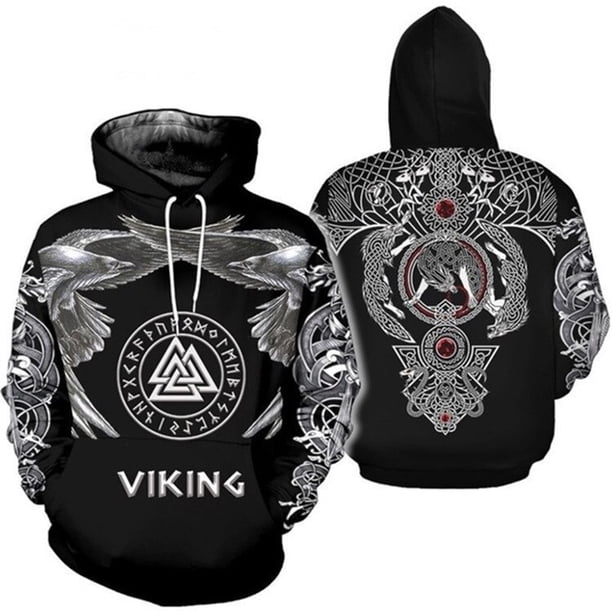 Viking Warrior Cosplay disfraz tatuaje nuevo pulóver chándal Casual colorido estampado 3D cremallera/Sudadera con capucha/sudadera/chaqueta/Unisex125XL Deng Xun unisex