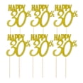 thumbnail image 3 of Decoración para tarta de con dorada 10  degree 20  degree 30  degree 40  degree 50  degree 60  degree 70  degree 80  degree Macarena adorno para pastel de cumpleaños feliz, 3 of 6