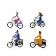 thumbnail image 3 of 4 Piezas Tiny People Model Figuras Ciclistas Miniatura Escala 1/64 Personaje de Ciclismo Paisaje Micro Escenario para Colección Adecuado para Regalo, 3 of 9