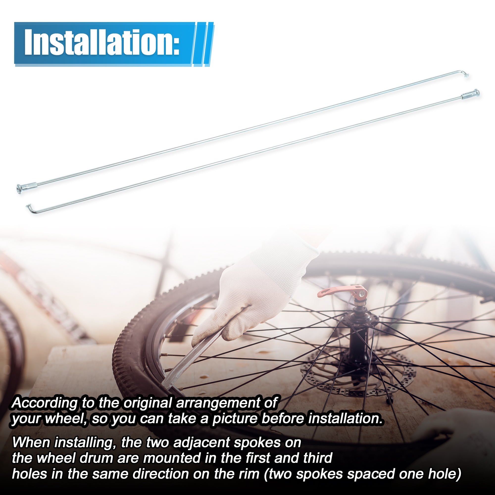 Unique Bargains 12pcs 14G J Bend Motorcycle  Bicycle Galvanized Spokes Silver 11.65"