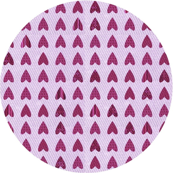 Ahgly Company Indoor Round Patterned Neon Pink Area Rugs, 7' Round