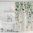 thumbnail image 6 of 66x72 Inch Shower Curtains for Bathroom, Sage Green Eucalyptus Fabric Bath Curtain Decor, Weeping Botanical Leaves Linen Waterproof Restroom Curtains Shower Set Accessories with 12 Hooks 66 Inch, 6 of 7