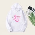 thumbnail image 2 of Sweatshirt Hoodies For Women Long Sleeve Crew Neck Winter Fall Loose Solid Breast Cancer Prevention Printing Hoodie Sweater Casual Tops, 2 of 3