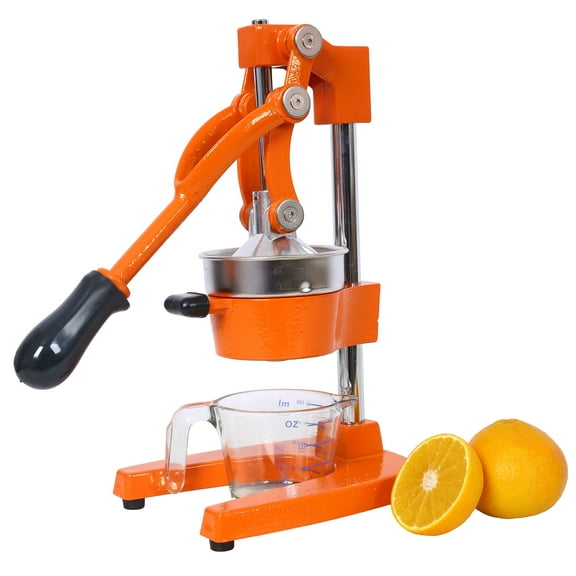 Cast Iron Citrus Juicer , Extra-Large Commercial Grade Manual Hand Press , Heavy Duty Countertop Squeezer for Fresh Orange Juice