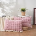 thumbnail image 5 of Move Over Pink Faux Fur Pillow Case Super Soft Fuzzy Room Decor Decorative Pillowcases for Bed Couch Sofa, Set of 2, 5 of 7