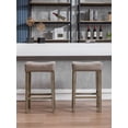 thumbnail image 2 of 29-Inch Bar Stool, Counter Height Bar Stool with Faux Leather Fabric, Multifunctional Counter Backless Stool for Dining Room, Living Room, Kitchen, Bar, Coffee Shop, Set of 2, Gray, 2 of 9