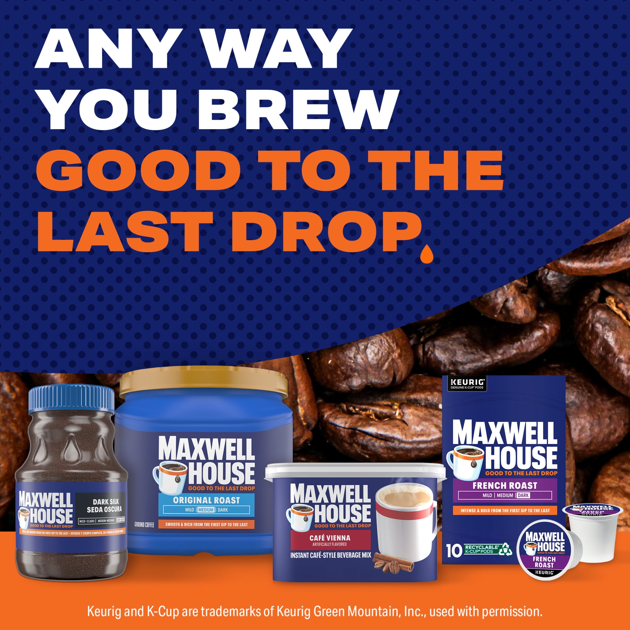 Maxwell House Instant Cafe-Style Beverage Mix, Easy to Prepare, 1 Canister, for Quick Morning Coffee or Afternoon Treat, Cafe Vienna, Kosher Dairy, 9 oz