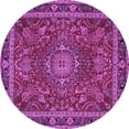 thumbnail image 1 of Ahgly Company Indoor Round Medallion Purple Traditional Area Rugs, 8' Round, 1 of 4