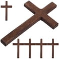 thumbnail image 2 of 6 cruces de madera para oración, de escritorio, pequeñas, para sostener, cristianas y católicas., 2 of 7