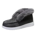 thumbnail image 6 of Womens Snow Boots Suede Fuzzy Loafers Winter Lightweight Soft Sole Thickened Warm Slip on Low Top House Shoes, 6 of 6