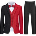 thumbnail image 2 of Lycody 3 Piece Boys Formal Slim Fit Suits Teen Casual Tuxedo Suits for Kids Wedding Ring Prom Bearer Outfit with Blazer Multicolor Jacket Pants and Vest 2-20 Years, 2 of 8