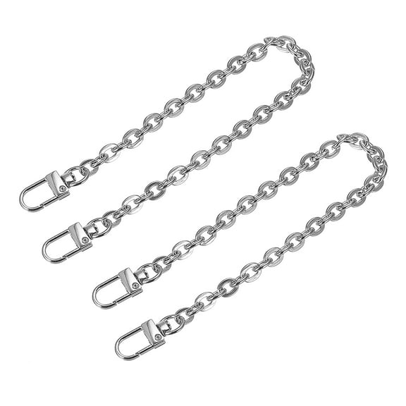 Uxcell 8"x0.28" Purse Chain Strap, 2Pack Purse Handle Shoulder Bags Replacement Strap, Silver