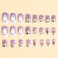 thumbnail image 4 of Light Purple Gradient Ghost Wooden House Floral Nail Patches 24Pcs, Cute Halloween Press On Nails False Nails with Dreamy Fairy Tale Style, Reusable Almond Shape Fake Nails for Women, 4 of 6