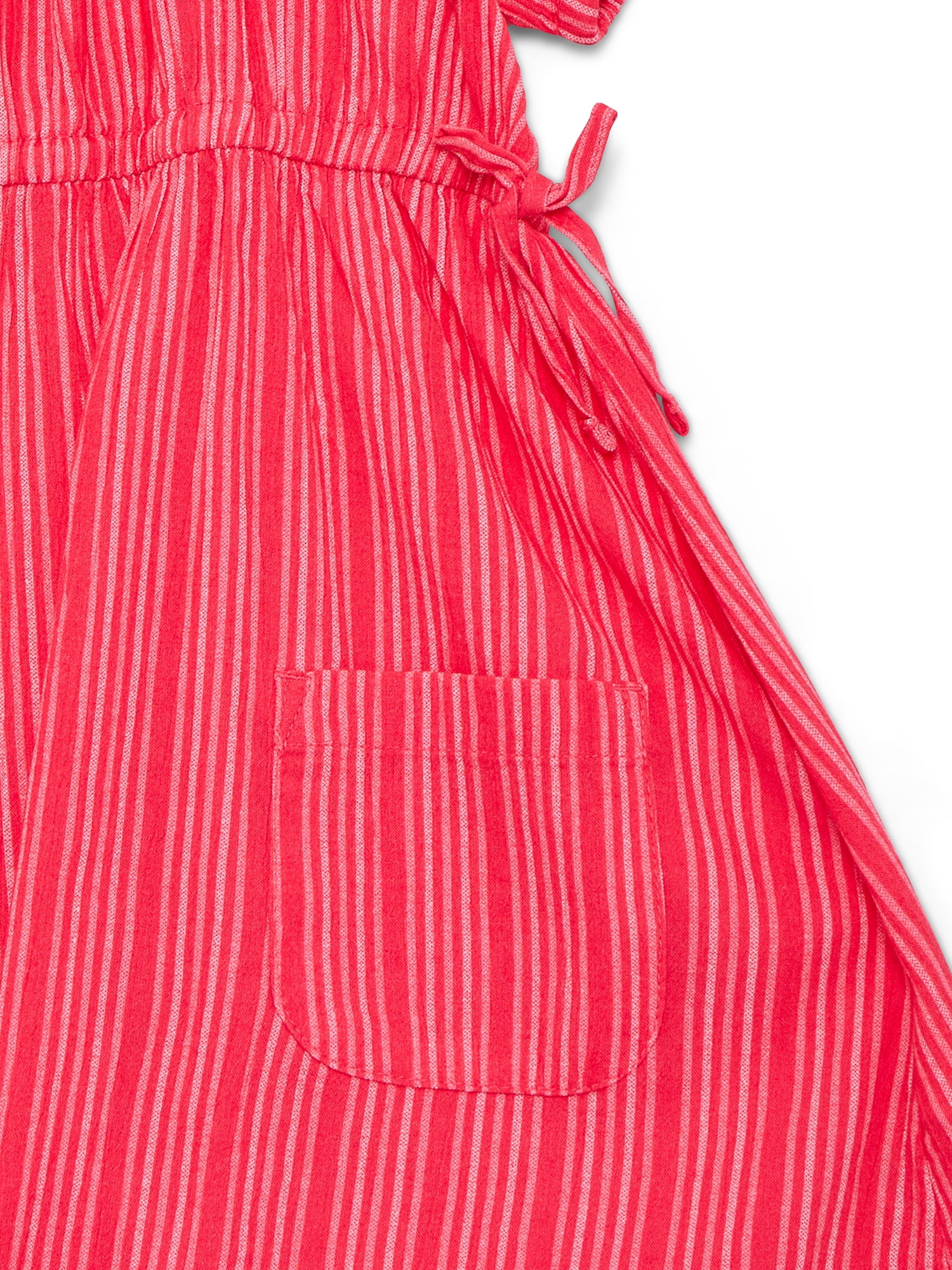 Wonder Nation Girls Print Smock Dress with Puff Sleeves, Sizes 4-18 & Plus