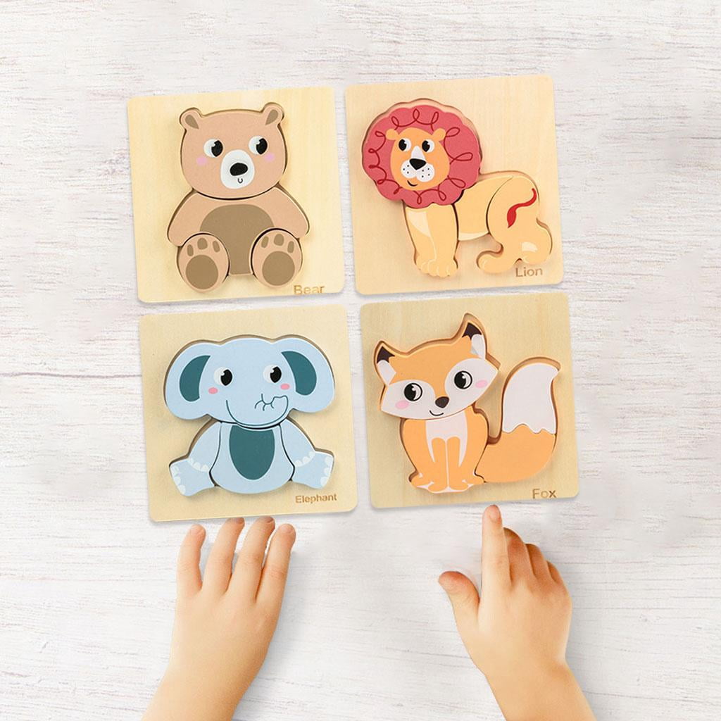 LeeQinersw Cartoon Jigsaw 3D Puzzle Brain Teasers Building Board Early Learning Educational Animal puzzle