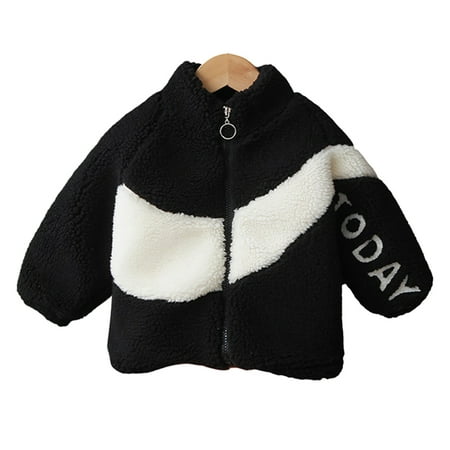 

WOLLED 9M-4Y Boys Girl s Fleece Coat Toddler Padded Thickened Zipper Outerwear Baby Fall Winter Imitation Lamb Wool Warm Wool Sweater Top for Children s