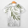 thumbnail image 3 of Sage Green Botanical Men Zipper T-shirt Summer Casual Short Sleeve T-shirt Top, 3 of 7