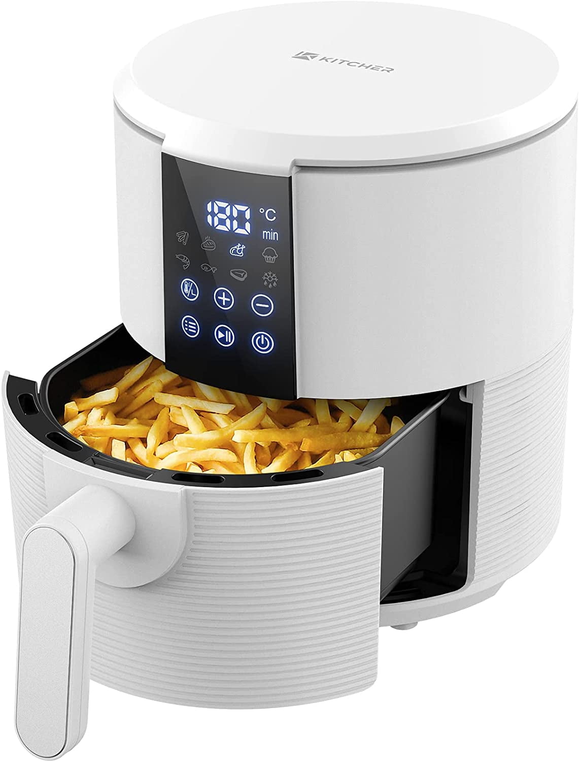 KITCHER 1200W 3.5Qt Air Fryer with Touch Digital Screen and 50