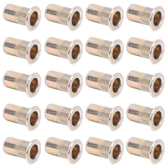 Rivet Nuts, 100Pcs Rivet Nut Rivet Nuts Assortment Kit Rivet Nut Assortment Kit Color Zinc Plated Flat Head Threaded Nutsert Kit Hardware Accessories