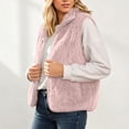 thumbnail image 6 of ClodeEU Women's Stand Collar Zip Up Fleece Vest,Sleeveless Sherpa Gilet Casual Warm Waistcoat With Pockets ,Women's Plus S, 6 of 9