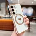 thumbnail image 2 of Magnetic Phone Case for Samsung Galaxy S23 5G Compatible with MagSafe Cute Heart Galaxy S23 Case for Women Luxury Plating Bumper Full Camera Lens Protection Samsung S23 Cover 6.1" (White), 2 of 11