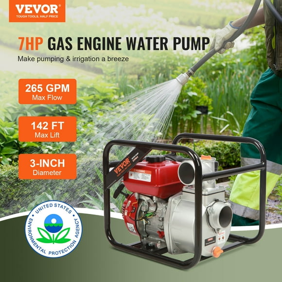 Bomba de agua VEVOR de gasolina 3 pulgadas 7HP 265GPM