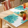 thumbnail image 4 of Teal Gold Flower Placemats Set of 12, Green Gradient Vintage Abstract Line Non-Slip Place Mats Washable Table Mats for Kitchen Dining Table Decorations Indoor/Outdoor, 4 of 9