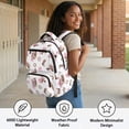 thumbnail image 4 of Pzuqiu Pink Horse Bow School Backpacks 17 Inch Large Capacity Kids Teenagers Schoolbags Bookbags Casual Travel Daypack with Front Zipper Breathable Teen Girls Backpack, 4 of 7