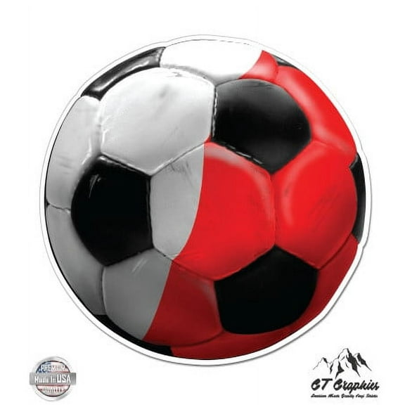 Poland National Team Polish Soccer Fan - 3" Vinyl Sticker - For Car Laptop I-Pad Phone Helmet Hard Hat - Waterproof Decal